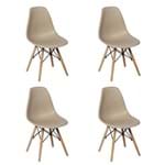 Ficha técnica e caractérísticas do produto Conjunto 4 Cadeiras Charles Eames Eiffel Wood Base Madeira - Nude