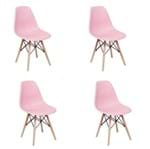 Ficha técnica e caractérísticas do produto Conjunto 4 Cadeiras Charles Eames Eiffel Wood Base Madeira - Rosa