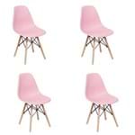 Ficha técnica e caractérísticas do produto Conjunto 4 Cadeiras Charles Eames Eiffel Wood Base Madeira - ROSA