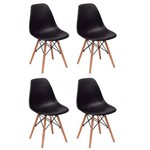 Conjunto 4 Cadeiras Charles Eames Eiffel Wood Base Madeira