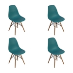 Ficha técnica e caractérísticas do produto Conjunto 4 Cadeiras Charles Eames Eiffel Wood Base Madeira
