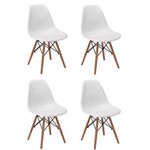Ficha técnica e caractérísticas do produto Conjunto 4 Cadeiras Charles Eames Eiffel Wood Base Madeira