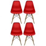 Conjunto 4 Cadeiras Charles Eiffel Eames Fortt FT-18090 Vermelha