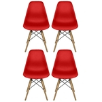 Ficha técnica e caractérísticas do produto Conjunto 4 Cadeiras Charles Eiffel Eames Fortt Ft-18090 Vermelha