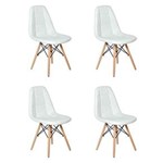 Ficha técnica e caractérísticas do produto Conjunto 4 Cadeiras Dkr Charles Eames Wood Estofada Botonê - Branco
