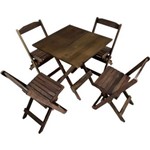 Ficha técnica e caractérísticas do produto Conjunto 4 Cadeiras e 1 Mesa Dobrável 60 X 60 - com Pintura Café