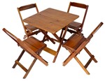 Ficha técnica e caractérísticas do produto Conjunto 4 Cadeiras e 1 Mesa Dobrável 60 X 60 - com Pintura Mel - Viabrasil Móveis