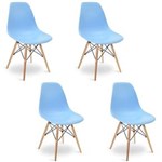 Ficha técnica e caractérísticas do produto Conjunto 4 Cadeiras Eames Azul - Elegance - Azul Claro