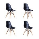 Ficha técnica e caractérísticas do produto Conjunto 4 Cadeiras Eames Eiffel - Preto