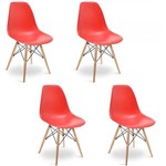 Ficha técnica e caractérísticas do produto Conjunto 4 Cadeiras Eames Vermelha - Elegance