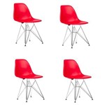Conjunto 4 Cadeiras Eiffel Eames Dsr Vermelha