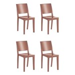 Ficha técnica e caractérísticas do produto Conjunto 4 Cadeiras em Polipropileno Hydra Plus Cristal UZ Kappesberg Terracota - Laranja