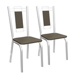 Ficha técnica e caractérísticas do produto Conjunto 4 Cadeiras Florença Crome 4C005CR-21 Marrom - Kappesberg - Kappesberg