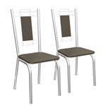 Ficha técnica e caractérísticas do produto Conjunto 4 Cadeiras Florença Crome 4C005CR-21 Marrom - Kappesberg