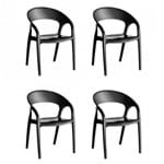 Ficha técnica e caractérísticas do produto Conjunto 4 Cadeiras Glass Plus Kappesberg Preto