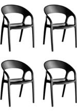 Ficha técnica e caractérísticas do produto Conjunto 4 Cadeiras Glass Plus Preto Kappesberg