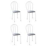 Conjunto 4 Cadeiras Hécate Branco e Linho - Artefamol