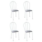 Ficha técnica e caractérísticas do produto Conjunto 4 Cadeiras Hécate Branco e Linho