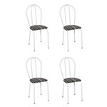 Ficha técnica e caractérísticas do produto Conjunto 4 Cadeiras Hécate Branco e Preto Listrado