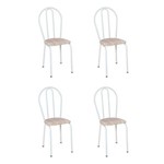 Ficha técnica e caractérísticas do produto Conjunto 4 Cadeiras Hécate Branco e Rattan