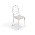 Ficha técnica e caractérísticas do produto Conjunto 4 Cadeiras Holanda Crome Branco Fosco Kappesberg
