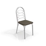 Ficha técnica e caractérísticas do produto Conjunto 4 Cadeiras Holanda Crome Cromado/marrom Kappesberg