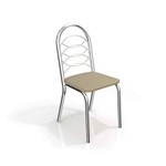 Ficha técnica e caractérísticas do produto Conjunto 4 Cadeiras Holanda Crome Cromado/nude Kappesberg