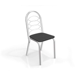 Ficha técnica e caractérísticas do produto Conjunto 4 Cadeiras Holanda Crome Cromado/preto Kappesberg