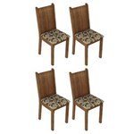Ficha técnica e caractérísticas do produto Conjunto 4 Cadeiras Lucy Madesa - Rustic/Floral Bege/Marrom