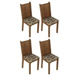 Ficha técnica e caractérísticas do produto Conjunto 4 Cadeiras Lucy Madesa Rustic/Floral Bege/Marrom
