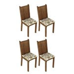 Conjunto 4 Cadeiras Lucy Madesa Rustic / Lírio Bege