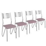 Ficha técnica e caractérísticas do produto Conjunto 4 Cadeiras Nápoles Crome 4C045CR-23 Salmão - Kappesberg - Kappesberg