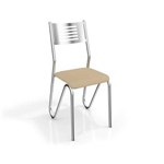 Ficha técnica e caractérísticas do produto Conjunto 4 Cadeiras Nápoles Crome Cromado/Branco Kappesberg - Bege