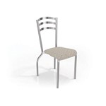 Conjunto 2 Cadeiras Portugal Cromel Cromado/Linho Marrom Kappesberg