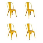 Ficha técnica e caractérísticas do produto Conjunto 4 Cadeiras Tolix Iron - Design - AMARELO