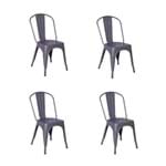 Ficha técnica e caractérísticas do produto Conjunto 4 Cadeiras Tolix Iron - Design - CINZA