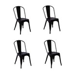 Ficha técnica e caractérísticas do produto Conjunto 4 Cadeiras Tolix Iron - Design - PRETO