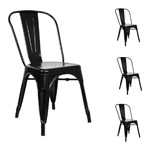 Ficha técnica e caractérísticas do produto Conjunto 4 Cadeiras Tolix Preta - Mz4 Design