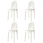 Conjunto 4 Cadeiras Victoria Louis Ghost Sem Braço Off White