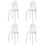 Ficha técnica e caractérísticas do produto Conjunto 4 Cadeiras Victoria Louis Ghost Sem Braço Off White