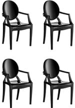 Ficha técnica e caractérísticas do produto Conjunto 4 Cadeiras Wind Plus Preto Kappesberg