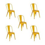 Ficha técnica e caractérísticas do produto Conjunto 5 Cadeiras Tolix Iron Design - AMARELO