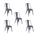 Ficha técnica e caractérísticas do produto Conjunto 5 Cadeiras Tolix Iron - Design - Cinza