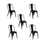 Ficha técnica e caractérísticas do produto Conjunto 5 Cadeiras Tolix Iron - Design - Preta