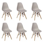 Ficha técnica e caractérísticas do produto Conjunto 6 Cadeiras Charles Eames Eiffel Wood Base Madeira - Cinza - Magazine Decor