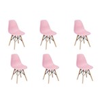 Ficha técnica e caractérísticas do produto Conjunto 6 Cadeiras Charles Eames Eiffel Wood Base Madeira - Rosa - Magazine Decor