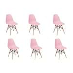 Ficha técnica e caractérísticas do produto Conjunto 6 Cadeiras Charles Eames Eiffel Wood Base Madeira - Rosa