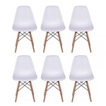Ficha técnica e caractérísticas do produto Conjunto 6 Cadeiras Dkr Eames Polipropileno Base Eiffel Madeira Branca Inovakasa