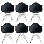 Conjunto 6 Cadeiras Eiffel Eames Dar Preta