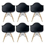 Ficha técnica e caractérísticas do produto Conjunto 6 Cadeiras Eiffel Eames Daw Preta